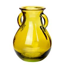 AKCIA! FĽAŠA Sitia váza z recyklovaného skla žltá - v16xh12cm - FLORASYSTEM