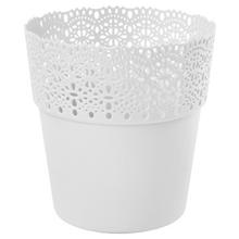 Biely okrúhly obal Bella s dekoratívnym vzorom.