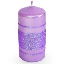 Fialová vianočná sviečka s glitrom