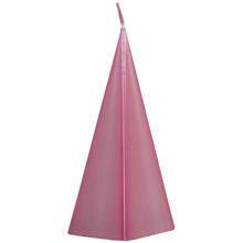 Jednofarebná sviečka v cyklámenovej farbe.