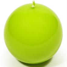 Jednofarebná guľa sviečka v kiwi farbe.