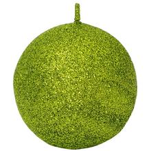 Zelená guľa sviečka IRIS GUĽA 60 OLIVA