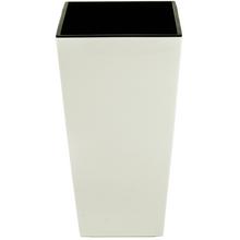 Biely štvorcový kvetináč s vkladom