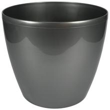 Strieborný kvetináč Magnolia s okrúhlym dizajnom.