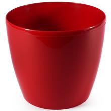 Červený kvetináč Magnolia s okrúhlym dizajnom.