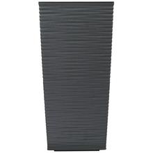 Štvorcový vysoký kvetináč v grafitovej metalickej farbe.