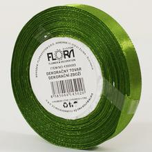 Zelená saténová stuha 10mm, 15m.