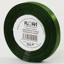 Zelená saténová stuha 10mm, 15m.