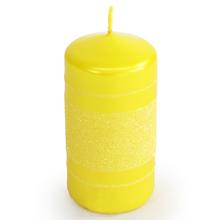 Žltá vianočná sviečka s glitrom