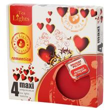 Voňavé čajové sviečky Romantika v balení 4 kusy.