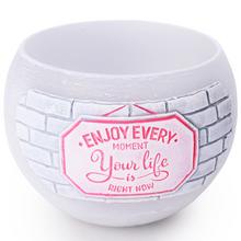 Dekoračná sviečka YOUR LIFE LAMP v sivej a ružovej farbe.