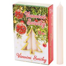 Vianočné sviečky v balení po 12 kusov.