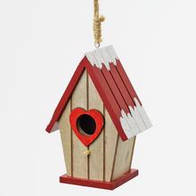 Záves búdka červená so srdcom