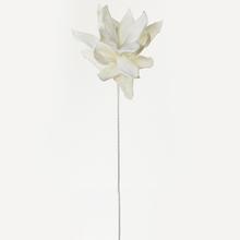 Biela umelá kvetina s vysušeným vzhľadom.