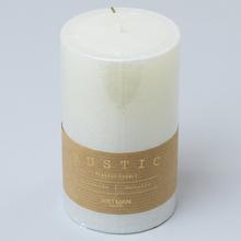 RUSTIC METALIC sviečka v perlovej farbe