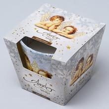 Vianočná voňavá sviečka v skle s motívom anjelov.