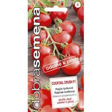 Obal semien rajčiaka Cocktail Crush F1 s červenými rajčinami.