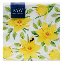 Vzorované servítky s kvetmi narcisov.