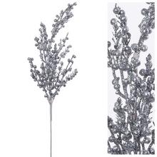 Strieborný konár s bobuľami, 44 cm.