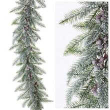 Girlanda čečina s bobuľami, osnežená, 110 cm