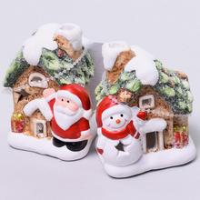 Keramický domček Santa s LED osvetlením.