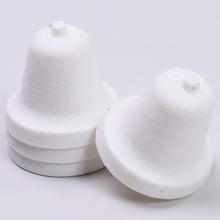 Sada štyroch bielych zvončekov s glitrom, 6 cm.