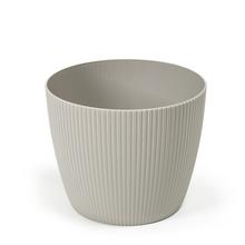 Okrúhly obal na kvetináč Magnolia Jumper v taupe farbe.