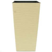 Krémový štvorcový kvetináč s vkladom