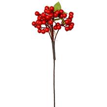 Umelé červené bobule na zápich, 38 cm.