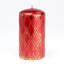 Vianočná sviečka DIAMENT CLASSIC v bordovej farbe s ornamentom.