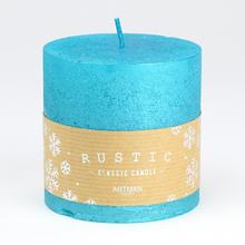 RUSTIC METALIC sviečka v tyrkysovej farbe