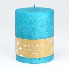 RUSTIKÁNA METALICKÁ SVIEČKA TYRKYSOVÁ