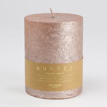 Rúžová zlatá rustikálna sviečka