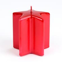 Červená vianočná sviečka v tvare hviezdy.