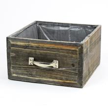 Drevená debnička šedo-biela XL