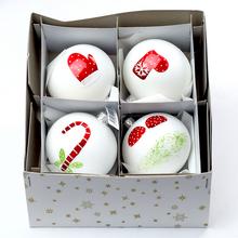 Sada sklenených vianočných guľí s detským motívom, 8 cm, mix 4 vzorov.