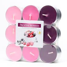 Sada voňavých čajových sviečok s príchuťou mrazených jahôd.