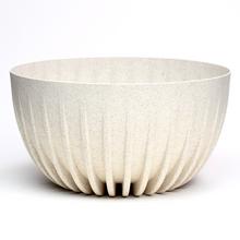 Biela dizajnová misa MIRA ECO WOOD s textúrou.