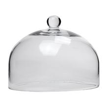 Sklenený poklop s guľatým vrchom, výška 16 cm.