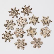 Drevené vločky v naturálnom prevedení, sada 12 kusov.