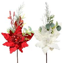 Umelé kvety PONSETIA MIXF 44CM v červenej a bielej farbe.