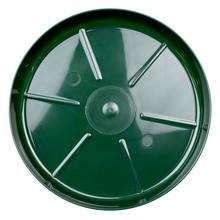 Zelená okrúhla miska pod kvetináč s priemerom 14,5 cm.