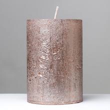Rúžovo zlatá sviečka s glitrami