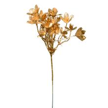 Umelá vetvička s medenými lístkami, 24 cm.