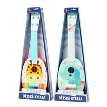 Detská gitara s farebným dizajnom, vhodná pre deti od 3 rokov.