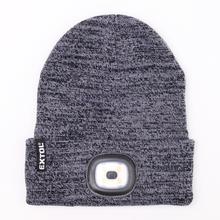 Čiapka s čelovým svetlom v sivej a čiernej farbe.