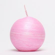 Ružová guľatá sviečka DRAPANA G.60