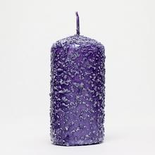 Fialová vianočná sviečka s glitrom