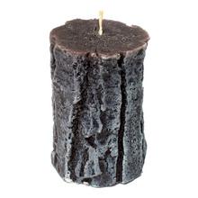 Dekoračná sviečka v tvare dreveného pňa, hnedo-biela.