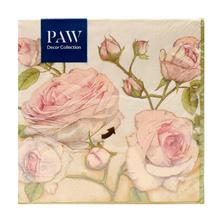 Servítky s ružovými kvetmi, 20 ks.